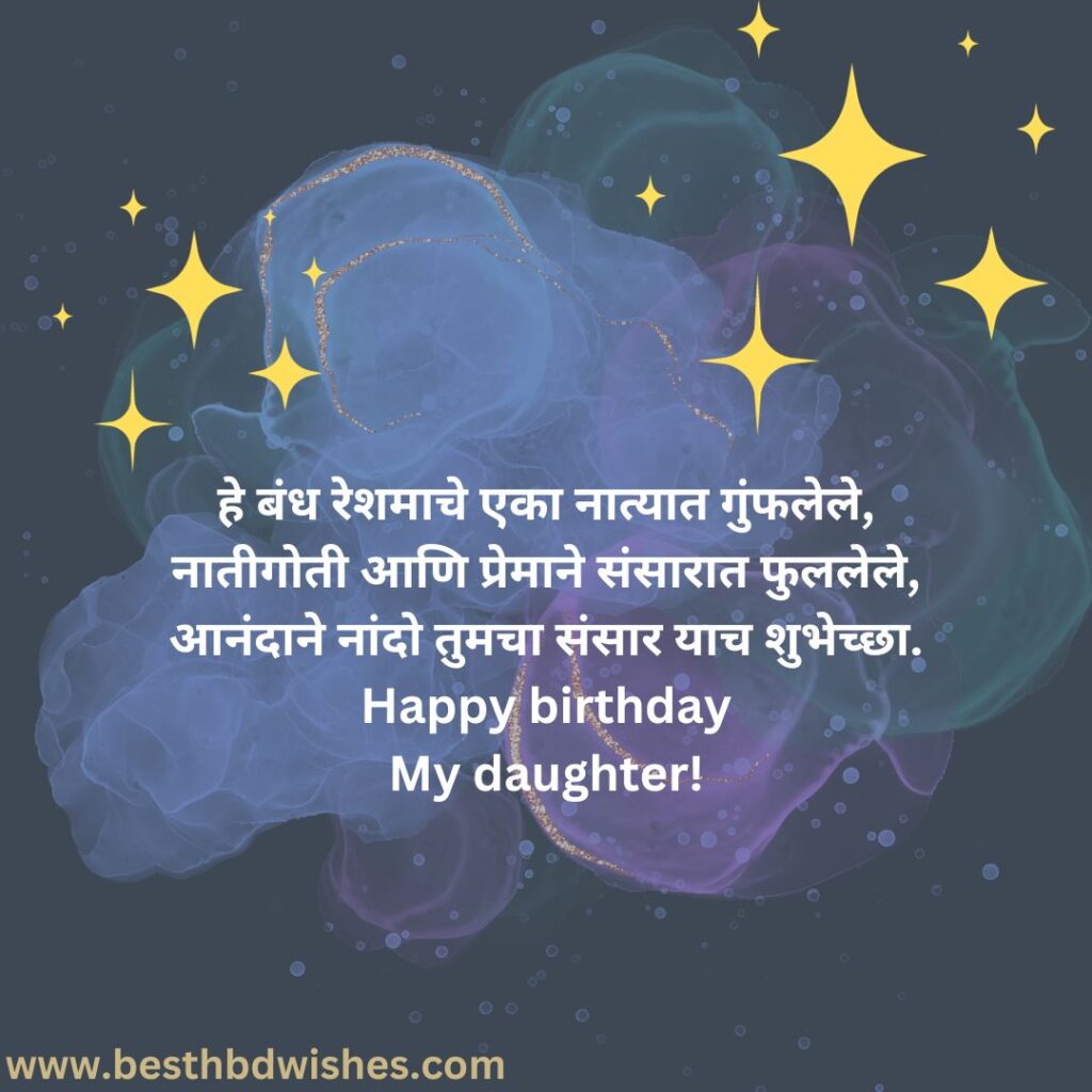 Birthday msg for daughter in marathi मुलीसाठी मराठीत वाढदिवसाचा संदेश