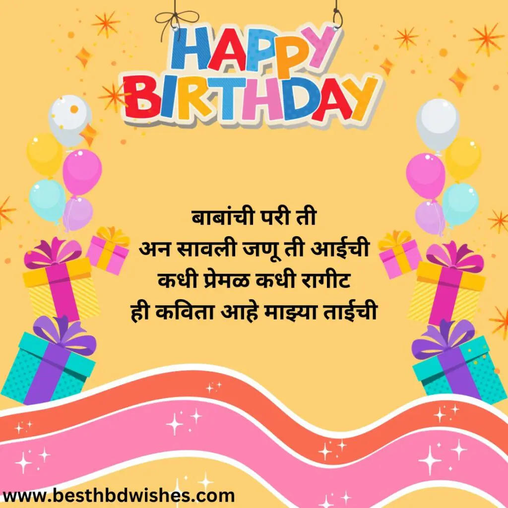 Little Sister Birthday Wishes In Marathi लहान बहिणीला मराठीत वाढदिवसाच्या शुभेच्छा