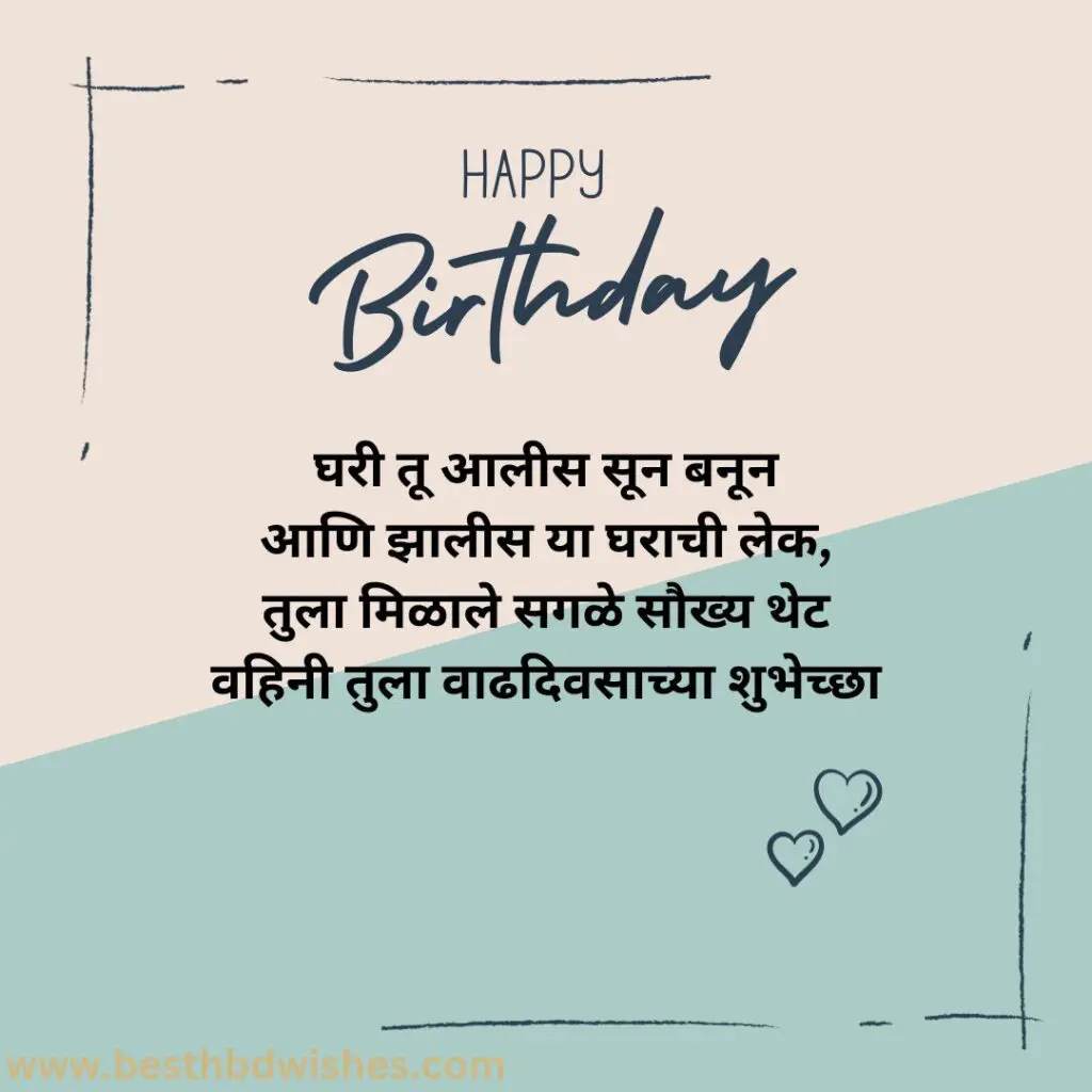 Birthday wish for sister in law in marathi वहिनीला मराठीत वाढदिवसाच्या शुभेच्छा 2